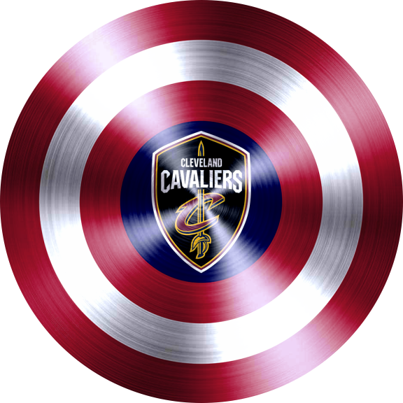 Captain American Shield With Cleveland Cavaliers Logo vinyl decal